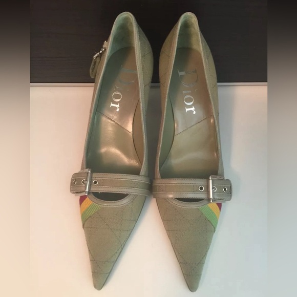 ❌SOLD❌ New Authentic Christian Dior Pump Heel Shoes w/ Silver Hardware 38.5 - Picture 2 of 7